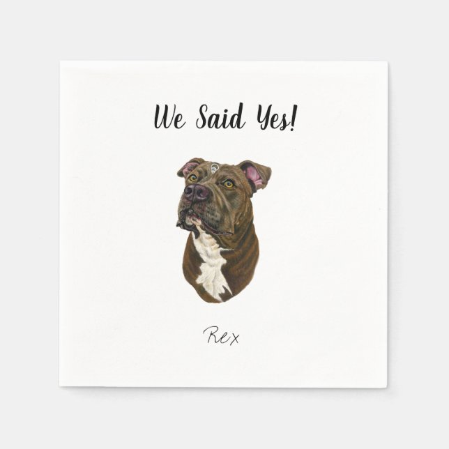 Dog Wedding Cocktail Napkins (Front)