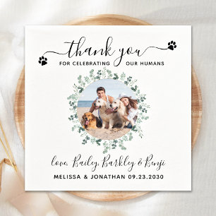Dog Wedding Custom Pets Cocktail Napkin