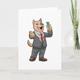 Dog Wedding Groom Wedding ring Card