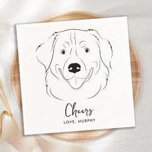 Dog Wedding Personalized Cheers Golden Retriever Napkin