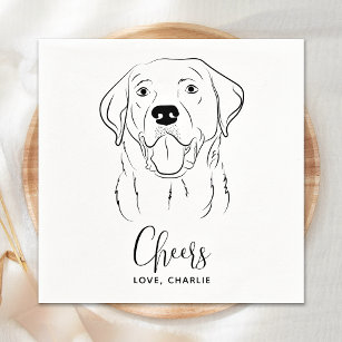 Dog Wedding Personalized Cheers Labrador Cocktail Napkin