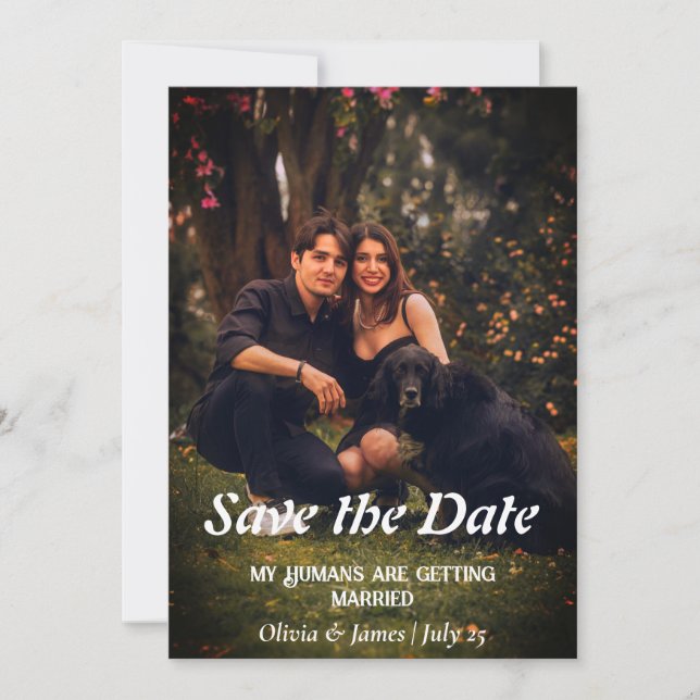 Dog Wedding Photo Save the Date Card Invitation (Front)