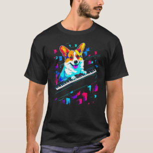 Dog Welsh Corgi Piano T-Shirt