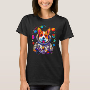 Dog Welsh Corgi Planet Space Astronaut T-Shirt