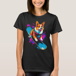 Dog Welsh Corgi Snowboarder T-Shirt