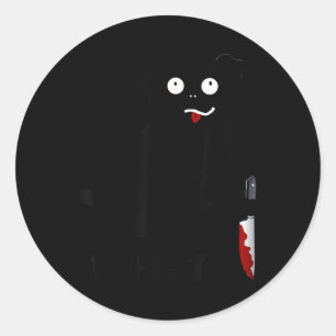 Dog What_ Funny Black Pug Tee Murderous Pug With Classic Round Sticker