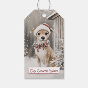 Dog Winter Snow Christmas Gift Tags