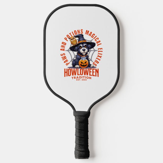 Dog Witch - Paws and Potions Magical Elixers. Howl Pickleball Paddle (Front)