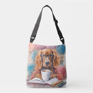 Dog With a Cup of Hot Chocolate Crossbody Bag
