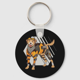 Dog with armour, Robot Dog, Cyborg Dog Keychain