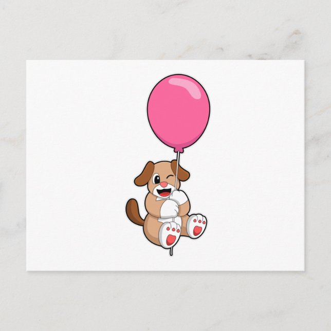 Dog with Balloon Postcard (Front)