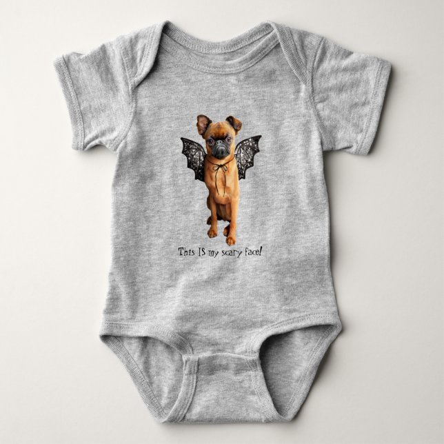 Dog With Bat Wings Baby Bodysuit (Front)