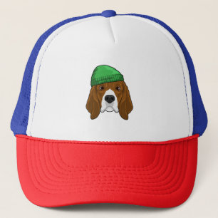 Dog with Beanie Trucker Hat