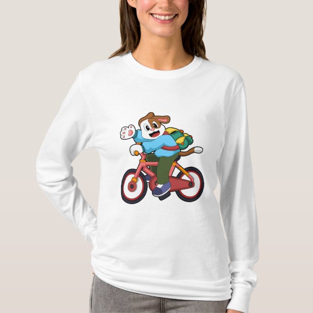 Dog with Bicycle T-Shirt (Front)
