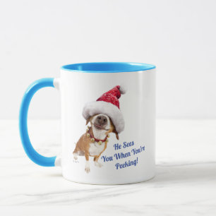 Dog With Big Santa Hat Mug