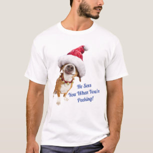 Dog With Big Santa Hat T-Shirt