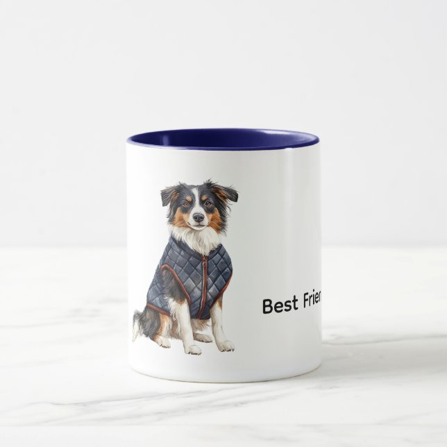Dog with Blue Jacket Mug (Center)