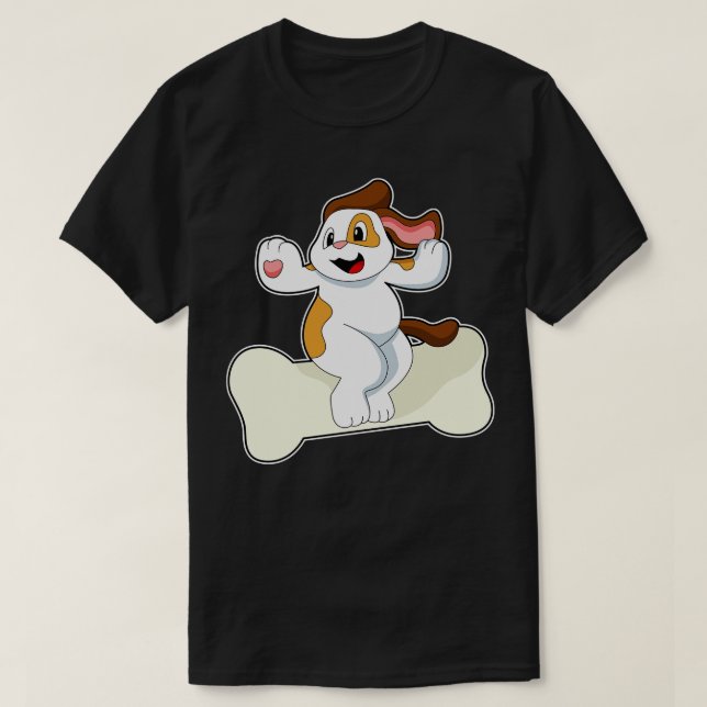 Dog with Bone 6 T-Shirt (Design Front)