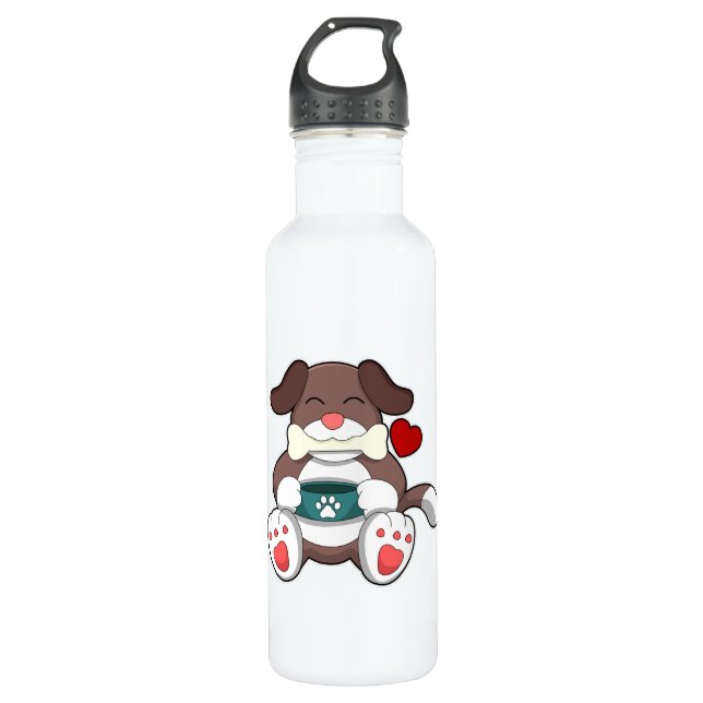 Dog with Bone 710 Ml Water Bottle (Front)
