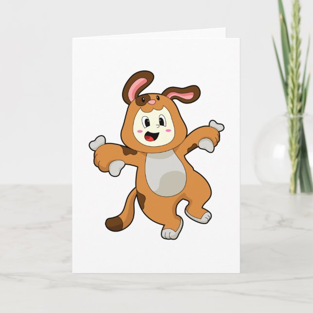 Dog with Bone as Rabbit Card (Front)