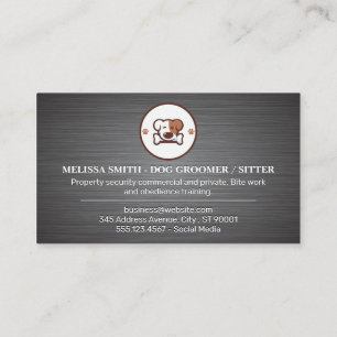 Dog with Bone Logo   Groomer   Sitter Business Card
