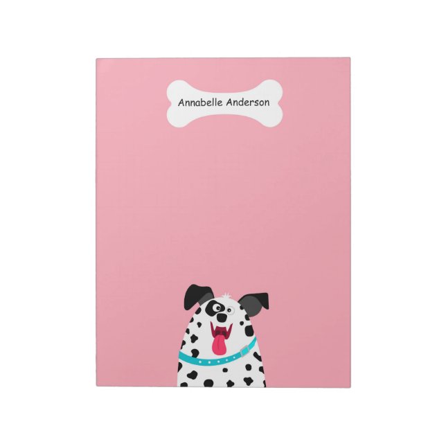 Dog with Bone Personalize Notepad (Rotated)