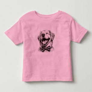 dog with bow tie laughing toddler t-shirt