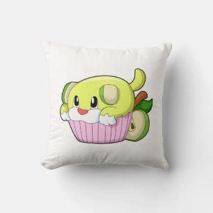 Dog with Cake Throw Pillow