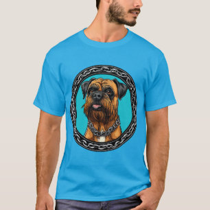 Dog with Chain Collar and Bold Background T-Shirt