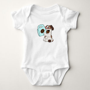 Dog with Cup of Coffee Baby Bodysuit