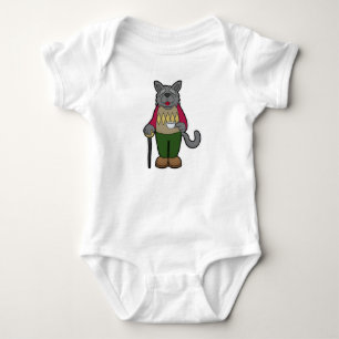Dog with Cup of Coffee Baby Bodysuit