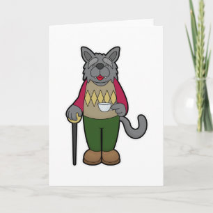Dog with Cup of Coffee Card