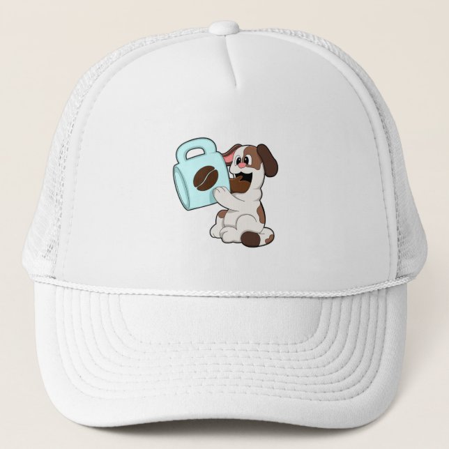 Dog with Cup of Coffee Trucker Hat (Front)