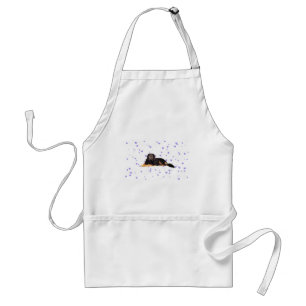 Dog with Falling purple Hearts Standard Apron