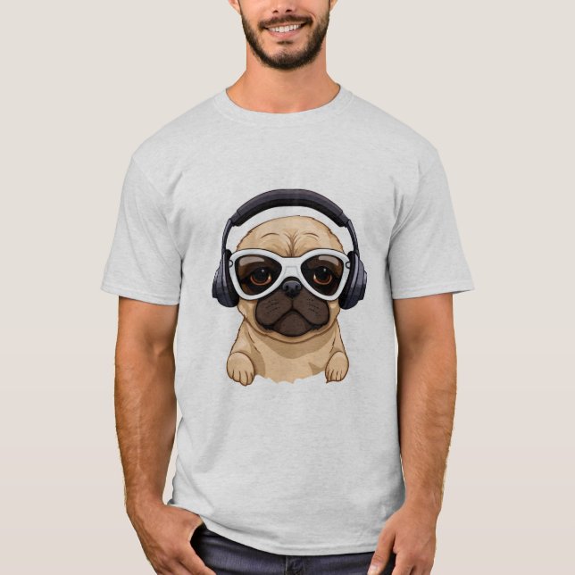 DOG WITH HEADPHONE.JPG T-Shirt (Front)