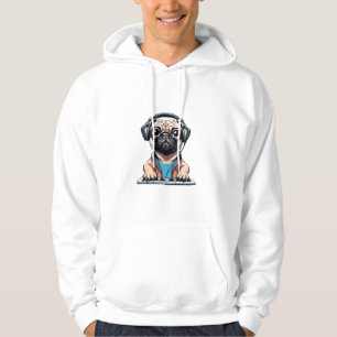 Dog With Headphones  1 Hoodie