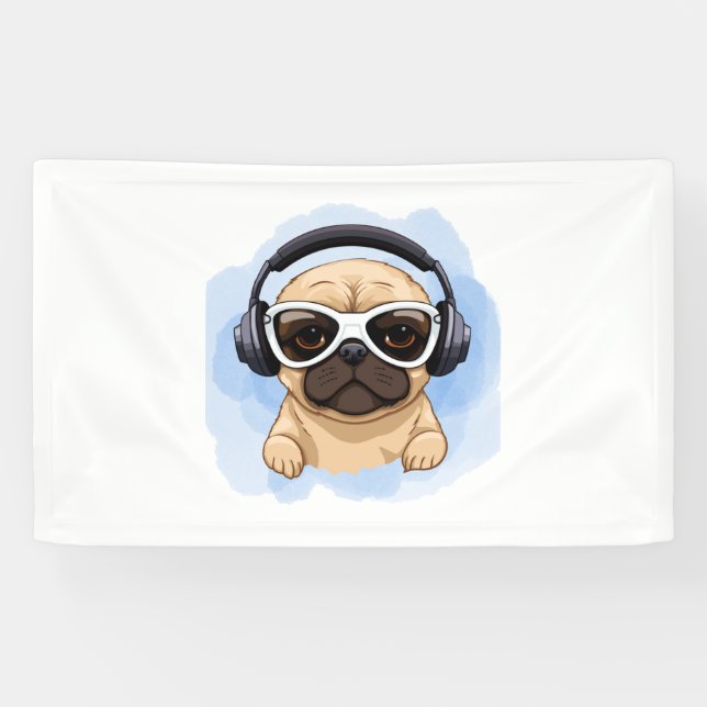 Dog With Headphones  2 Banner (Horizontal)