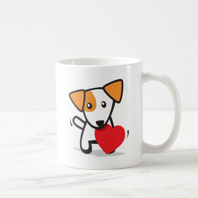 Dog with Heart Coffee Mug (Right)