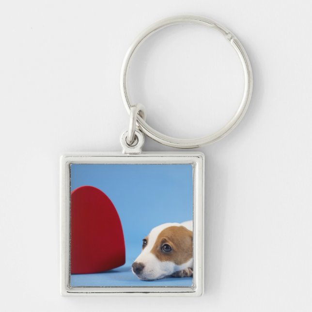 Dog with heart keychain (Front)