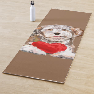 Dog with Heart Yoga Mat Love Custom Colours