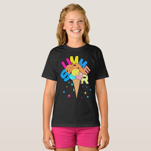 Dog with ice cream T-Shirt (Front Full)