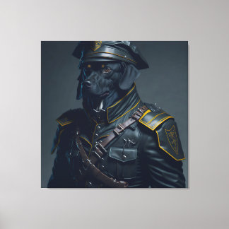 DOG WITH MILITARY UNIFORM CANVAS PRINT