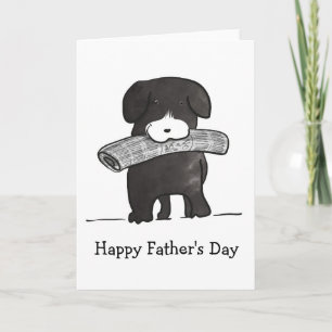 Dog with newspaper fathers day card
