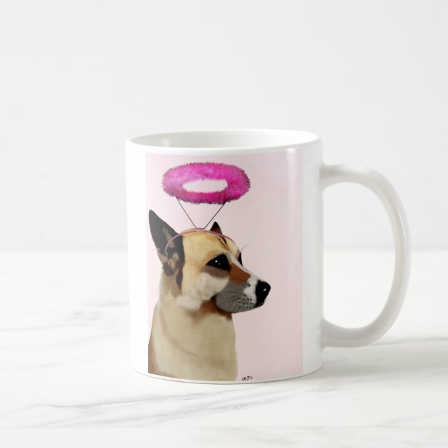 Dog with Pink Halo Coffee Mug (Right)