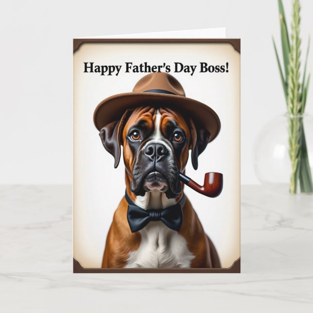 Dog With Pipe Fathers Day Card (Front)