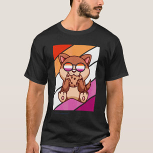 Dog With Pride Lesbian Flag Lgbtq Proud Ally Pride T-Shirt