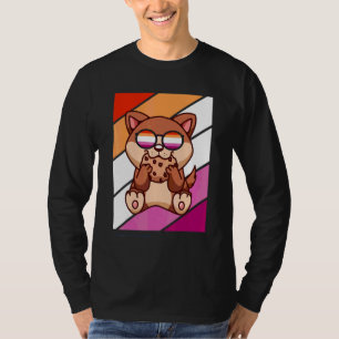 Dog With Pride Lesbian Flag Lgbtq Proud Ally Pride T-Shirt