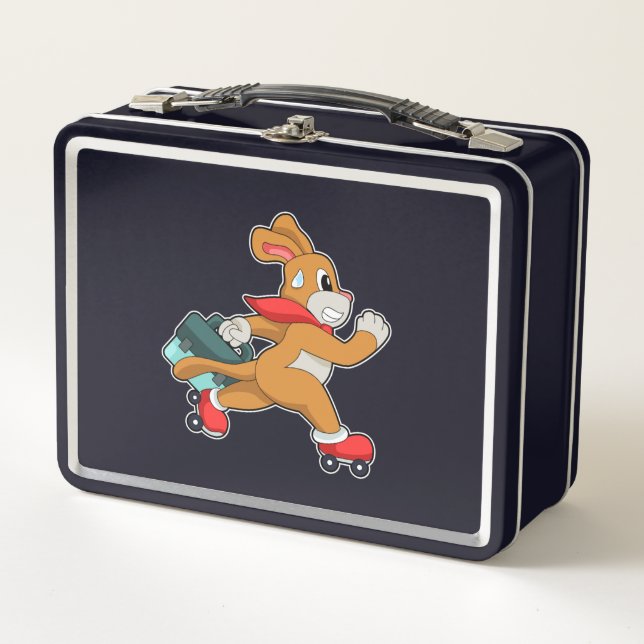 Dog with Roller skates Metal Lunch Box (Front)