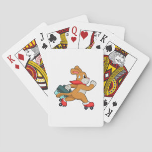 Dog with Roller skates Playing Cards