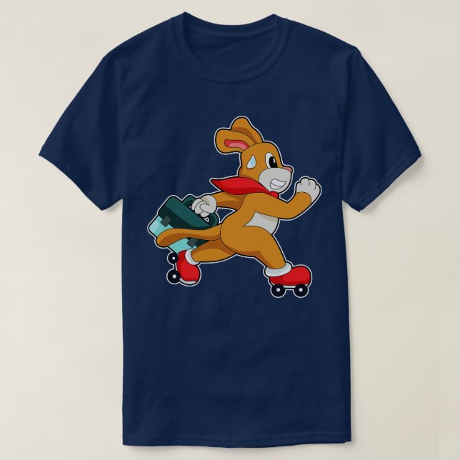 Dog with Roller skates T-Shirt (Design Front)